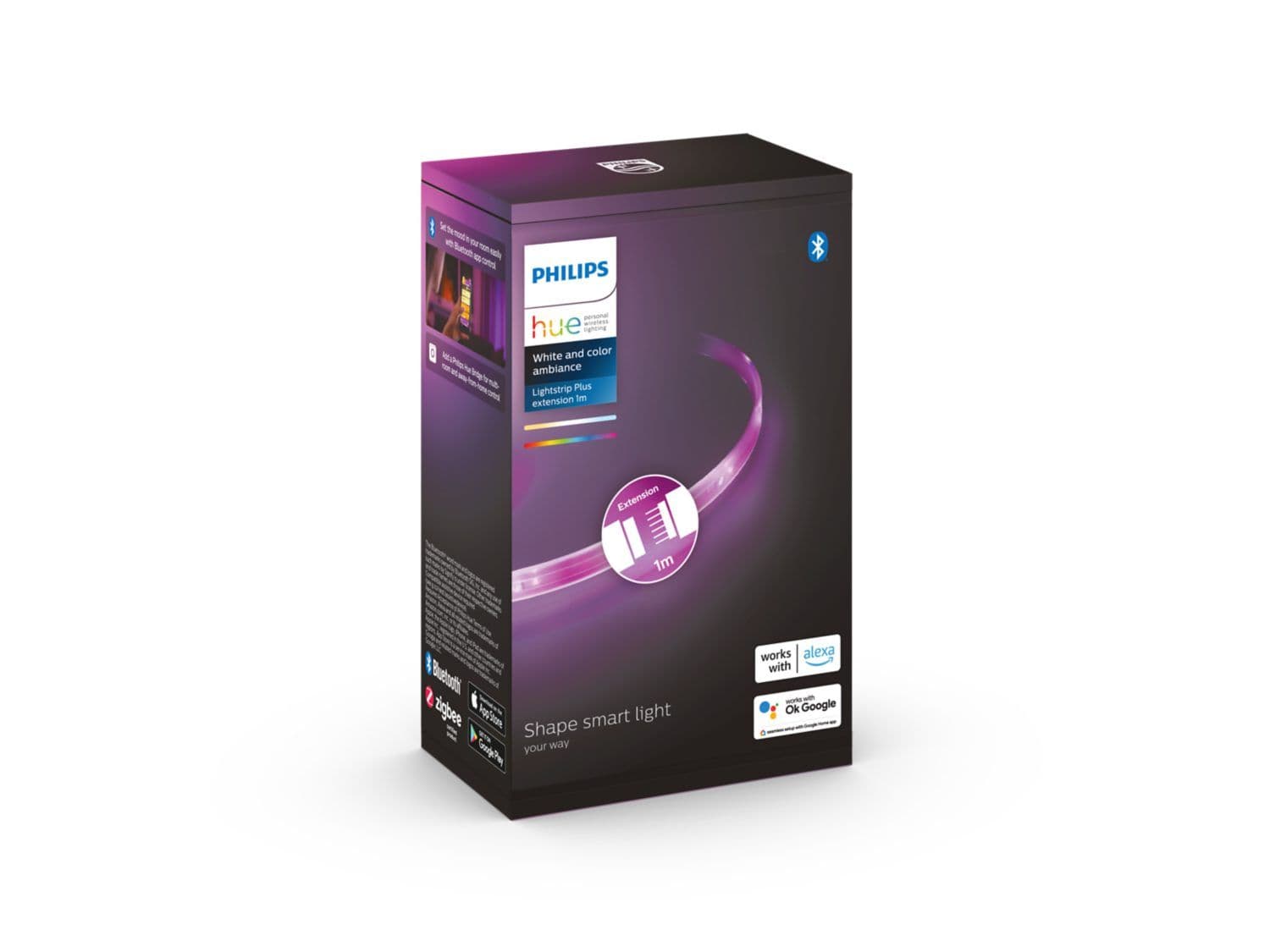 Philips Hue Valkoinen ja värillinen Lightstrip Plus -jatke - 1 metri
