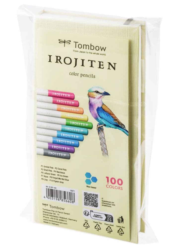 Tombow värikynä IROJITEN Volume 1, 10 korkealaatuisen värikynän setti pastelliväreissä, käsintehty, - 1 kpl (CI-RP-10C)