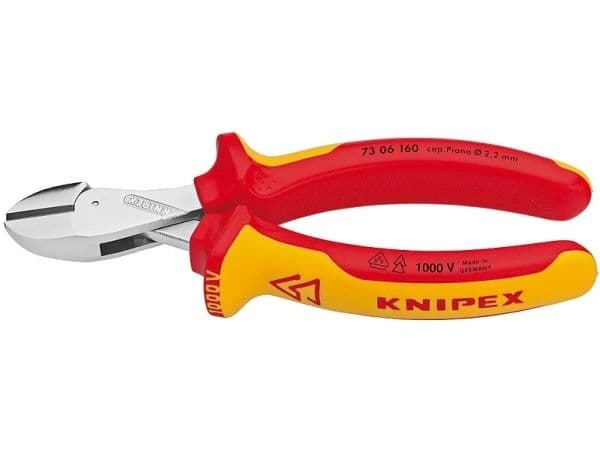 Knipex X-Cut, Sivuleikkurit, Kromivanadiini-teräs, Muovi, Oranssi, Punainen, 160 mm, 175 g