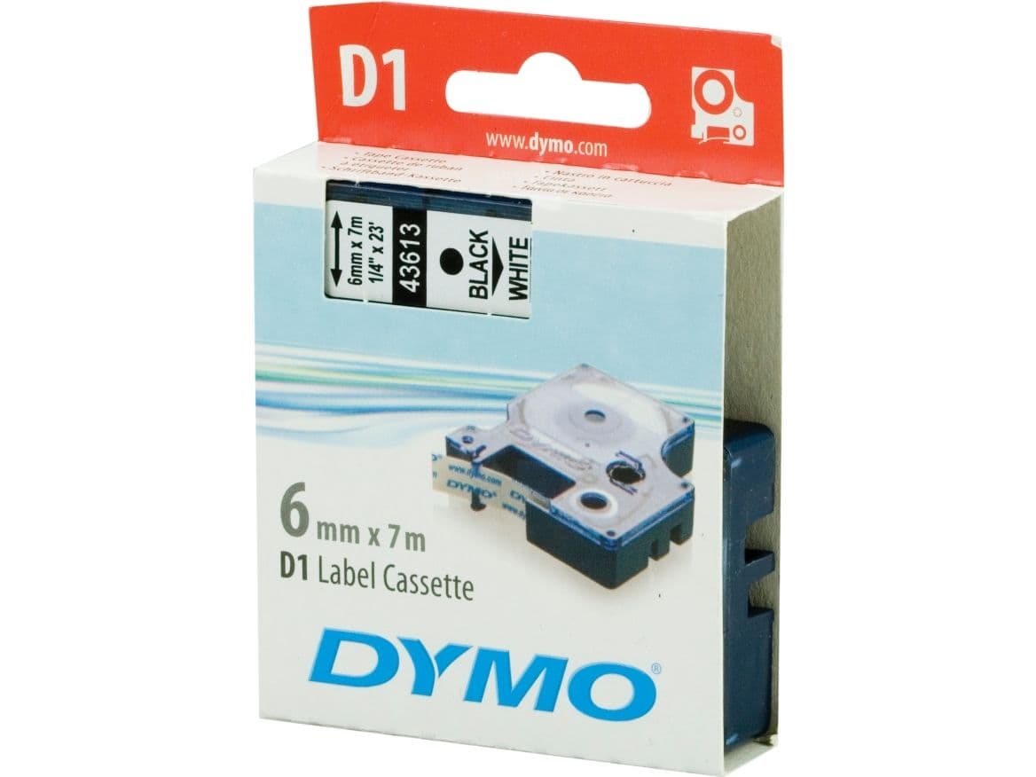DYMO D1 - vakiopolyesteritarrat - Mustaa valkoisella - 6mm x 7m, Musta valkoisella, Polyesteri, Belgia, -18 - 90 °C, DYMO, LabelManager, LabelWriter 450 DUO
