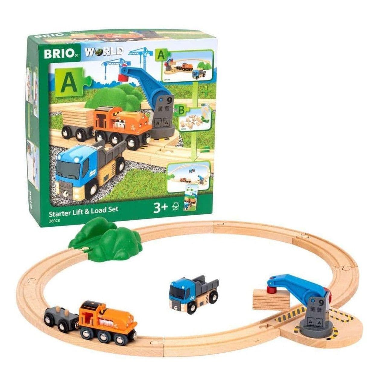 BRIO World Train Set Starter Lift & Load Set, Sekalainen, 3 vuosi/vuosia, Monivärinen