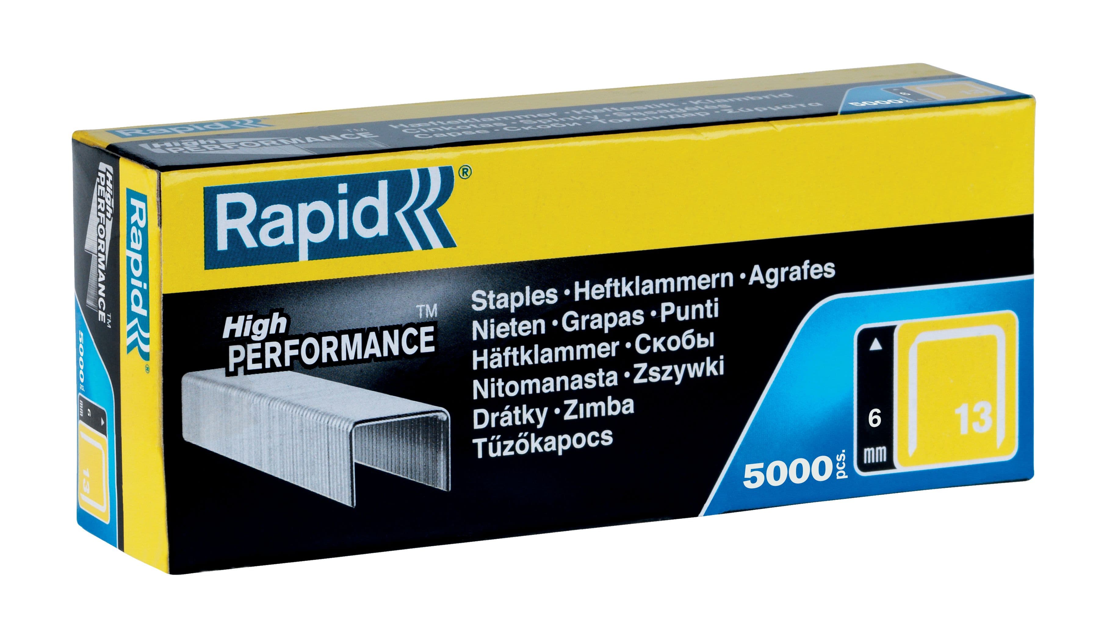 Rapid 11830700, Niittipakkaus, 6 mm, 5000 niitit, Kiinnitys, Etiketöinti, Galvanoitu teräs, Hopea