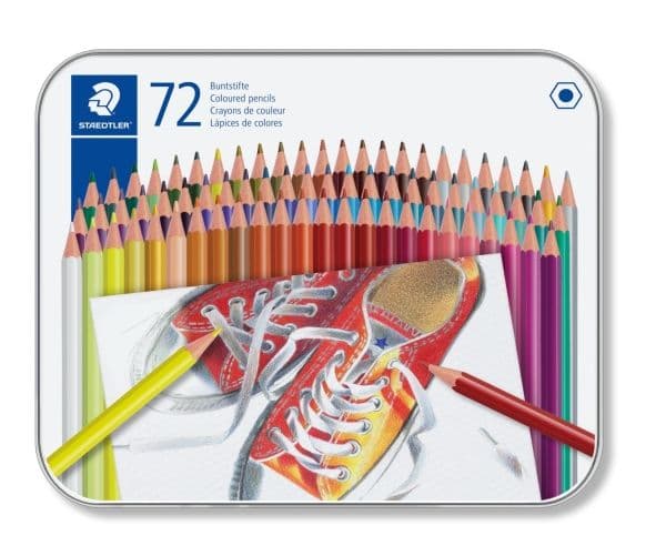 Värillinen lyijykynä STAEDTLER® 175 M72 kuusikulmainen - 72 kappaletta. perse. värit metallilaatikossa