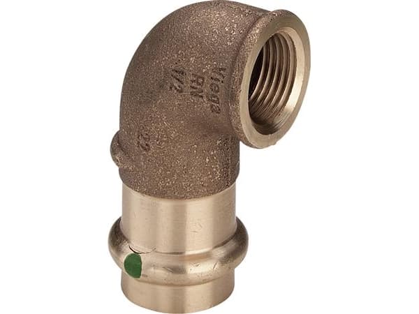 VIEGA Sanpress vinkel 1/2-18 mm90 grader af rødgods, SC-Conturmuffe/muffe