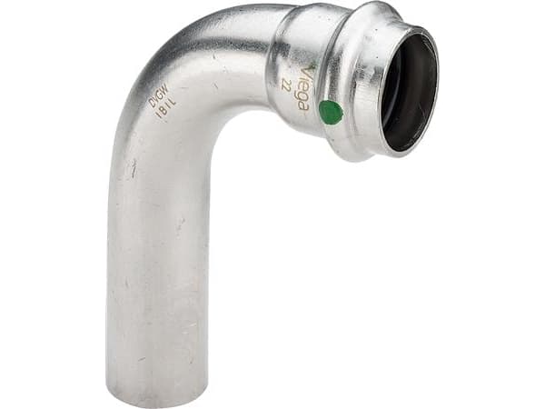 VIEGA Inox taivutus 90 astetta 54 mmInox, ruostumaton teräsholkki/nippa, SC-Contur