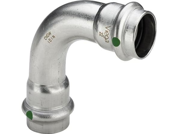 VIEGA Inox-taivutus 90 astetta 35 mmInox, ruostumaton teräsholkki/pistorasia, SC-Contur