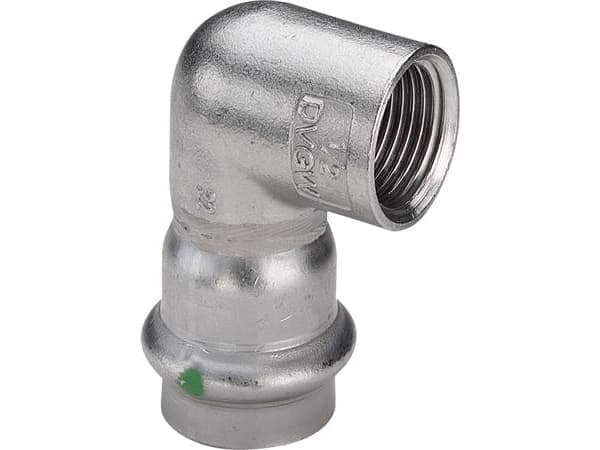 Viega Sanpress Inox overgangsvinkel 90° 18 x 1/2 Rustfritstål / tyhjä / tyhjä