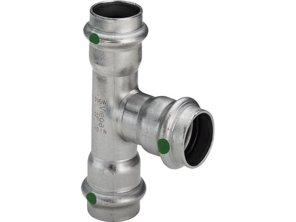 VIEGA Inox tee 28x22x28 mmINOX, ruostumaton teräs, SC-Contur