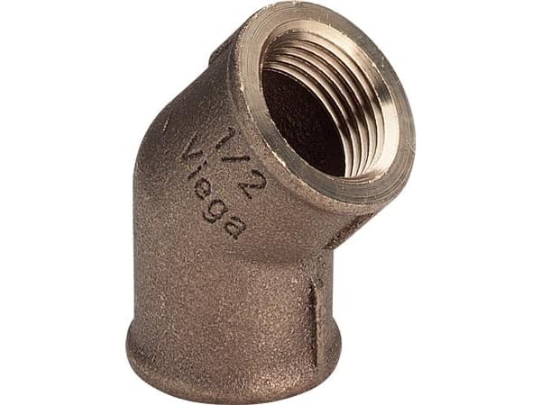 VIEGA Vinkel 3/4 rødgods 45 grader muffe/muffe