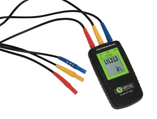 ELMA INSTRUMENTS Fasefølgetester medstort tydeligt LCD-näyttö.