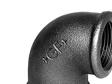 Kulma 90° musta pistorasia/pistorasia 2 1/2