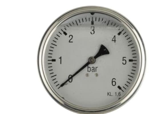 Ruostumattomasta teräksestä valmistettu tyhjiömittari -1/0 bar - Ø63 mm glyseriinitäytteinen, 1/4"" alaspäin