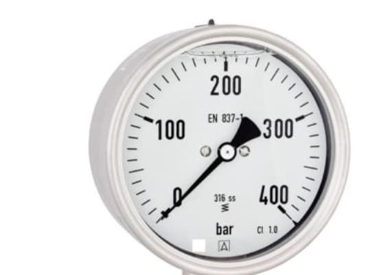 Ruoste/kestävä manom. 0-16bar - ø100 mm m/glyseriini kl. 1,0, 1/2"" ned