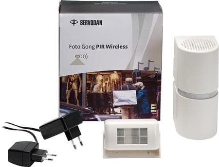 NIKO Photo Gong PIR langaton täydellinen sarja230 V adapteri, IR-ilmaisin ja kello