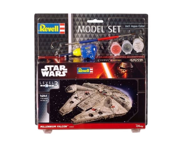 Revell Model Set Millennium Falcon, Pienoismalliavaruuslentokone, Kokoamispakkaus, 1:241, Millennium Falcon, Star Wars, Edistynyt