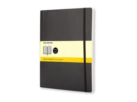 Moleskine Classic XL, Yksivärinen, Musta, 192 arkkia, 70 g/m², Neliöpaperi, Pehmeäkantinen