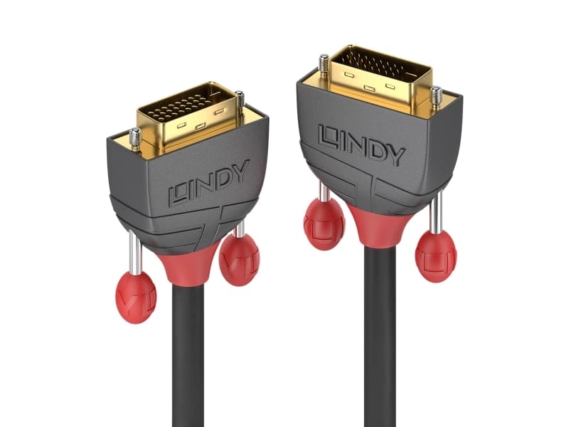 Lindy 36222, 2 m, DVI-D, DVI-D, Hanstik, Hanstik, musta