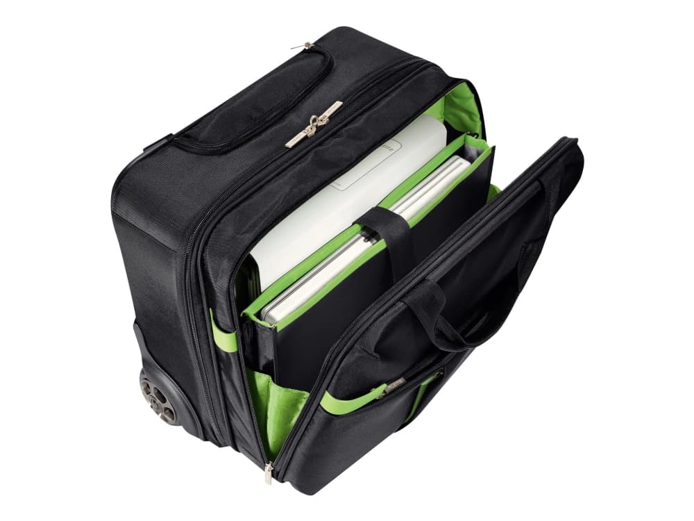 Leitz Complete laukku pyörillä Smart Traveller, Vaunu, Musta, Nahka, Metalli, Polyesteri, 2 renkaita, 1 kpl, 17 taskua