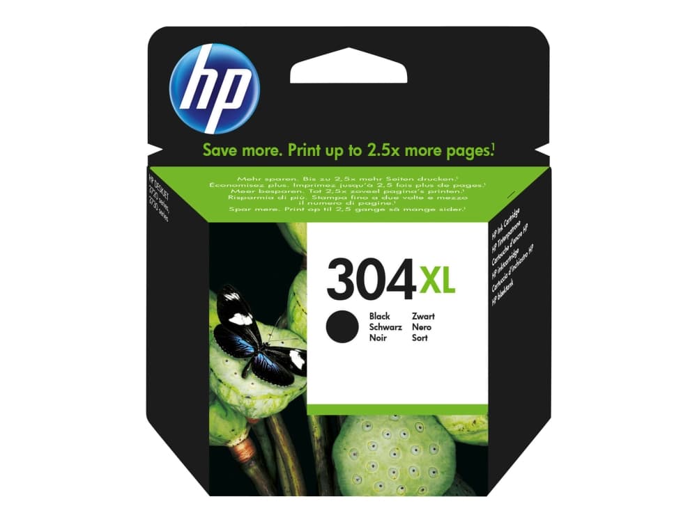 HP 304XL musta alkuperäinen mustekasetti, Korkea, Musta, Väriainepohjainen muste, 5,5 ml, 1 kpl, 300 sivua