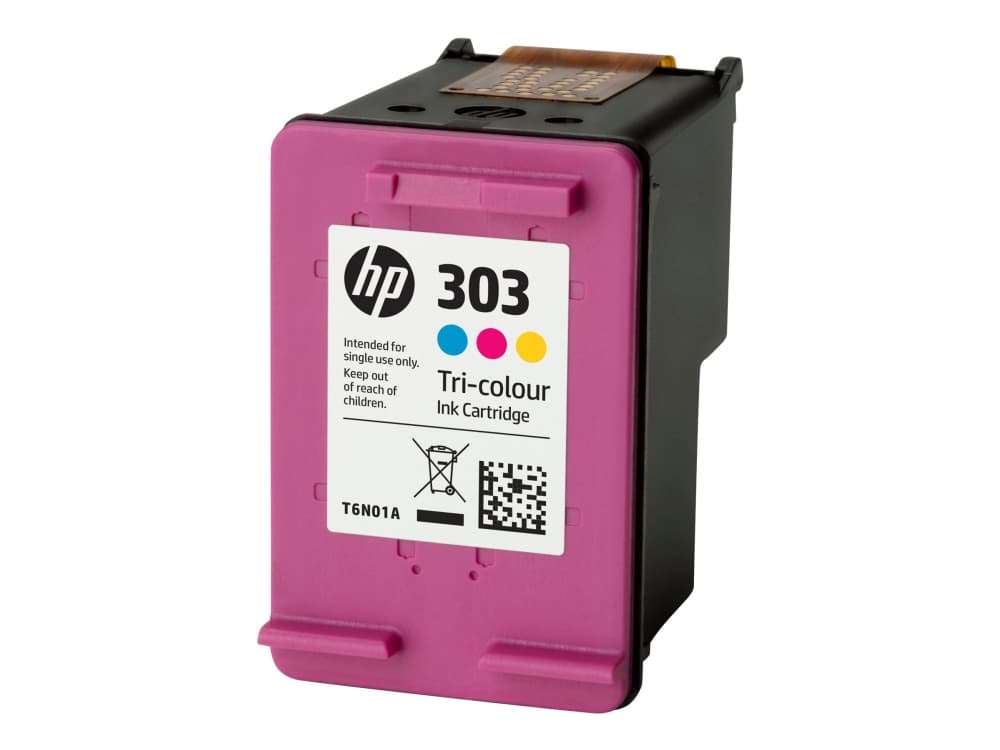 HP 303 alkuperäinen kolmivärinen mustepatruuna, Vakio, Syaani, Magenta, Keltainen, Väripohjainen muste, 1 kpl, 165 sivua, Kertapakkaus