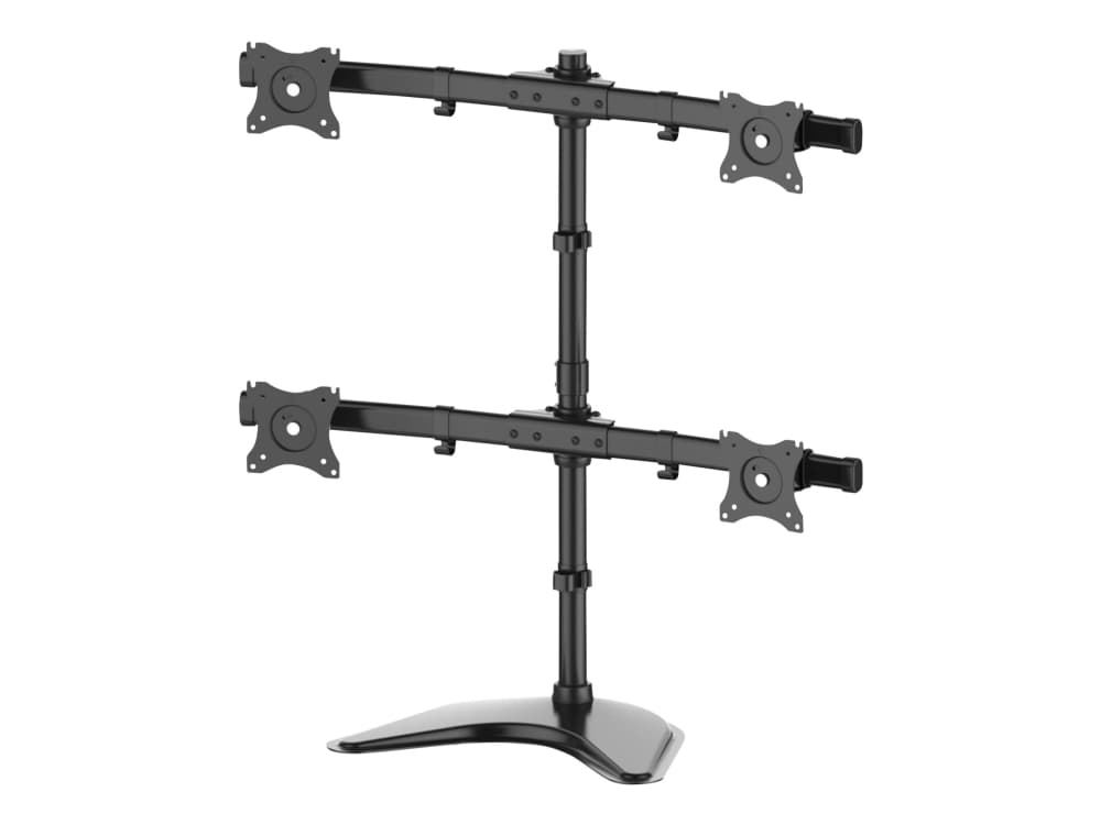 Multibrackets M Deskstand Basic Quad - Asennussarja (pöytäkiinnike) - 4 LCD-näytölle - teräs, kiiltävä alumiini - musta - näytön koko: 15-27 - pöytätelineet