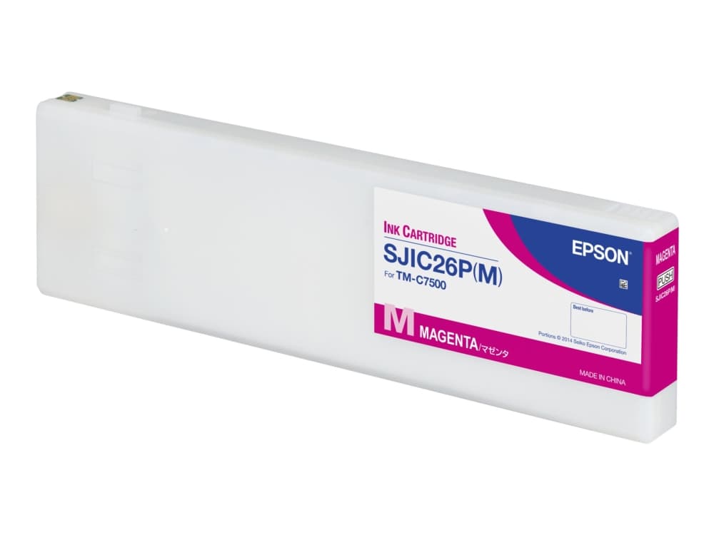 Epson SJIC26P(M): Ink cartridge for ColorWorks C7500 (Magenta), Magenta, Väriainepohjainen muste, 294,3 ml, 1 kpl