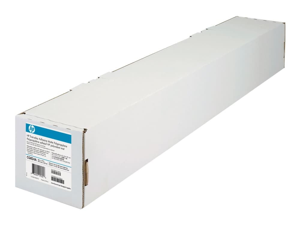 HP Everyday Adhesive Matte Polypropylene - Polypropeeni (PP) - matta - itseliimautuva - 8,5 mil - Rulla (106,7 cm x 22,9 m) - 168 g/m² - 1 rulla (2 kpl) kalvoa - DesignJet Z5600 PostScript, Z6 PostScript (44) - DesignJet Z5600 PostScript, Z6 PostScript (44) -sarjalle