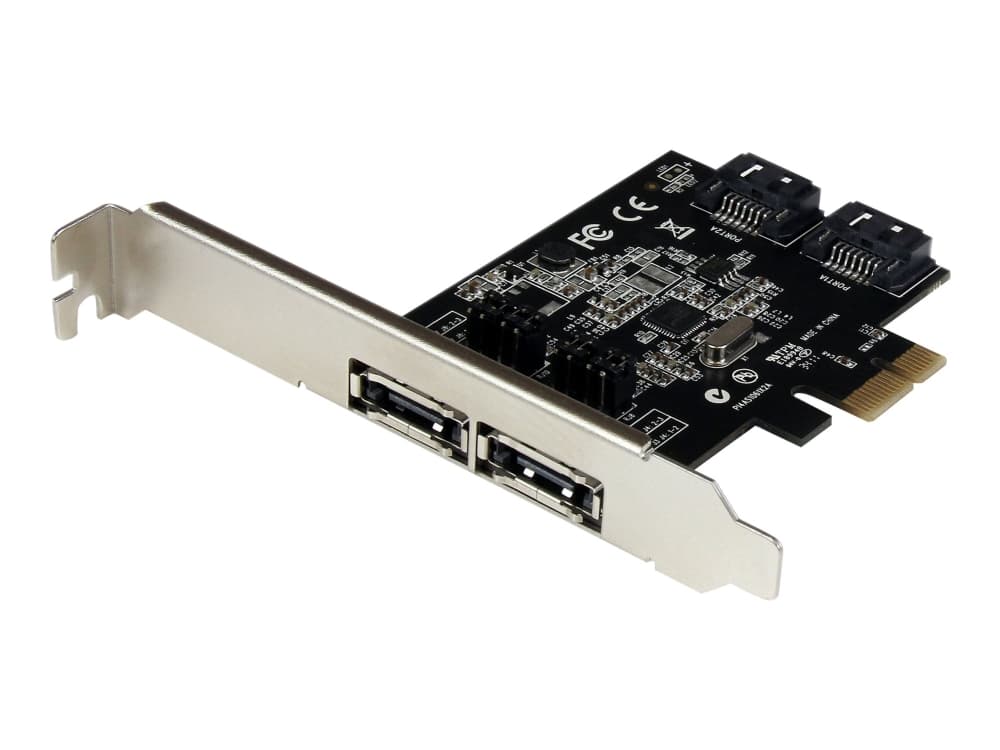 StarTech.com 2 Port PCI Express SATA 6 Gbps eSATA-ohjainkortti - Dual Port PCIe SATA III Card - 2 Int/2 Ext - SATA III 6Gbps (PEXESAT322I) - Tallennusohjain - 2-kanavainen - SATA 6Gb/s / eSATA 6Gb/s - matala profiili - PCIe x1 - P/N: S251SMU33EP, S3520BU33ER, S355BU33ERM, ST521PMINT - liitäntään S251SMU33EP, S3520BU33ER, S355BU33ERM, ST521PMINT