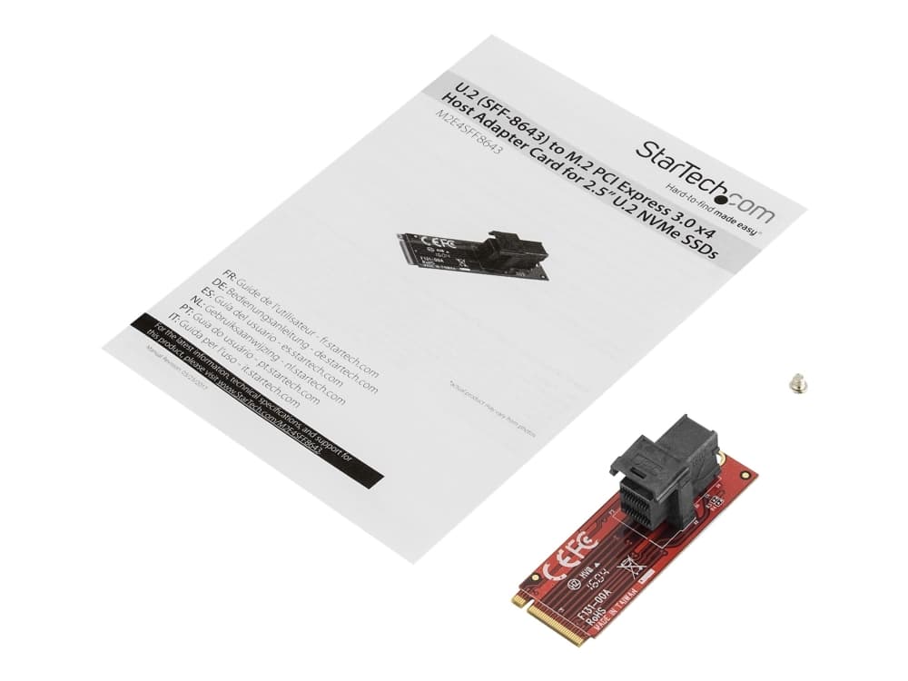 StarTech.com M2E4SFF8643, M.2, U.2, Punainen, CE, FCC, REACH, 0 - 55 °C, -40 - 85 °C