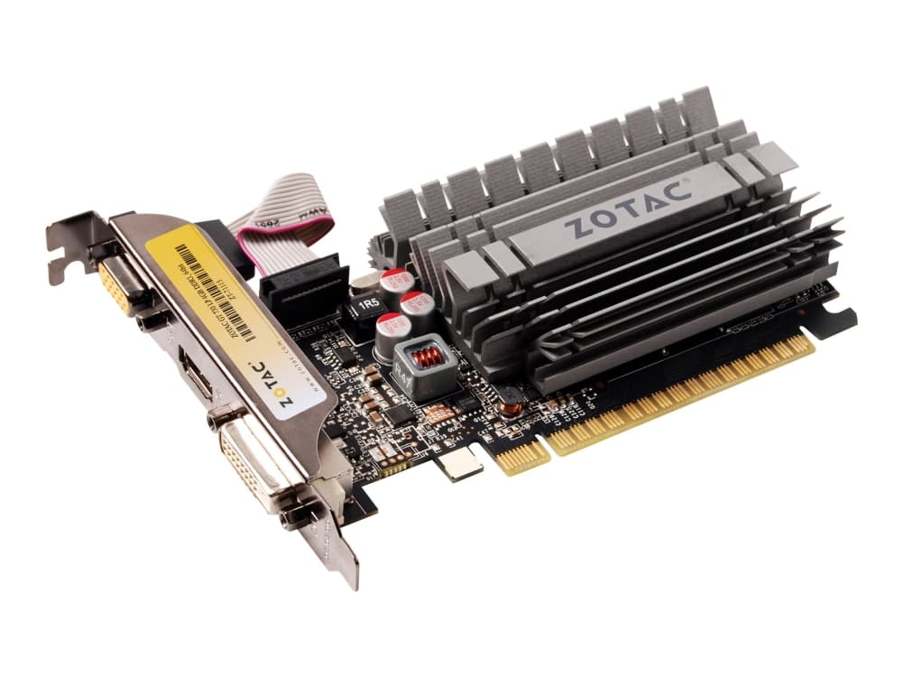 ZOTAC NVIDIA® GeForce® GT 730 - Näytönohjain - GF GT 730 - 4 Gt DDR3 - PCIe 2.0 x16 matala profiili - DVI, D-Sub, HDMI - ilman tuuletinta