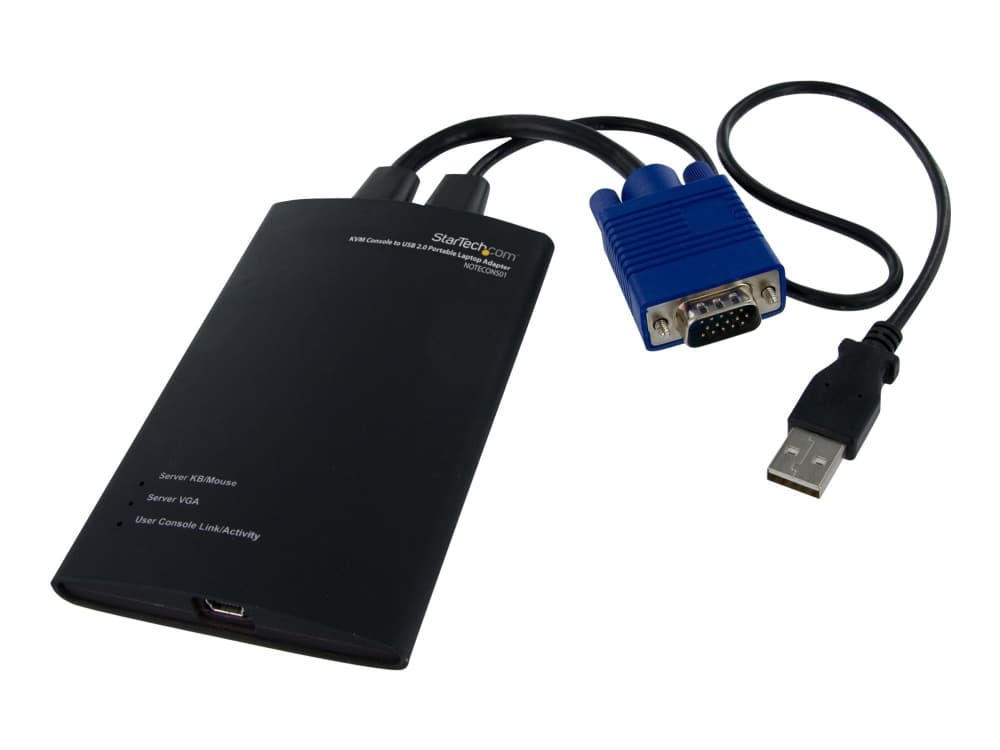StarTech.com Crash Cart Adapter - 1920 x 1200 - Kannettava kannettava tietokone USB 2.0 KVM-konsoliin (NOTECONS01) - KVM-kytkin - 1 x KVM-portti(t) - 1 lokalbruger - työpöytä