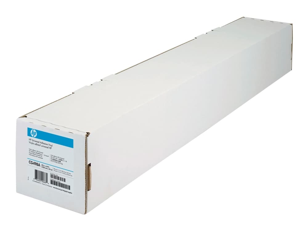 HP Universal Adhesive Vinyl - Matta - Itsekiinnittyvä - 11,4 miljoonaa - Rulla (91,4 cm x 20 m) - 290 g/m² - 1 rulla (2 kpl) vinyyliä (2 kpl) - DesignJet 45XX, T1500, T2500, T2500, T3500, T7100, T7200, T920, Z5200, Z5400, Z6200, Z6600, Z6800 - DesignJet 45XX, T1500, T2500, T3500, T7100, T7200, T920, Z5200, Z5400, Z6200, Z6600, Z6800