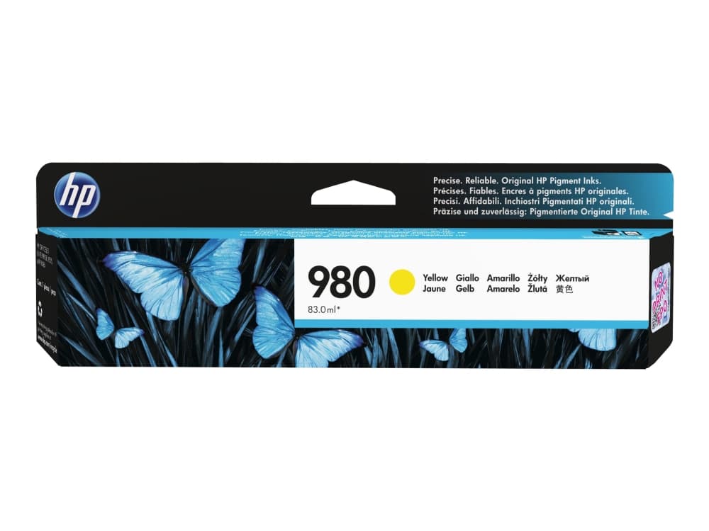 HP 980, alkuperäinen keltainen mustekasetti, Perusvärintuotto, Keltainen, Väriainepohjainen muste, 1 kpl, 6600 sivua