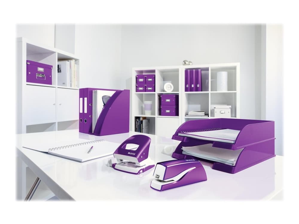 Leitz NeXXt WOW paristonitoja 5566, 10 arkkia, 1 cm, Muovi, Purppura, Valkoinen, Akku, 50 mm