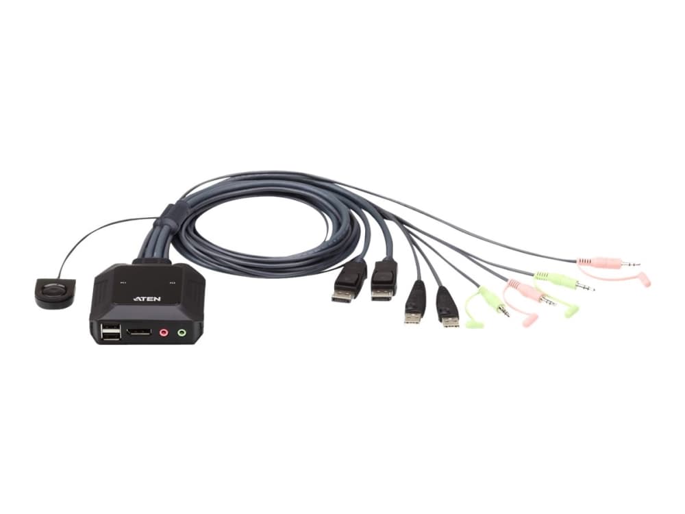 ATEN CS22DP - KVM / audio / USB-kytkin - 2 x KVM / audio / USB - 1 lokalbruger - pöytätietokoneet