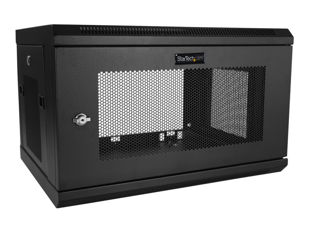 StarTech.com RK616WALM, Seinään asennettava laitekehikko, 6U, 90 kg, Näppäinlukko, Tehostunut kaapelinhallinta, 17,6 kg