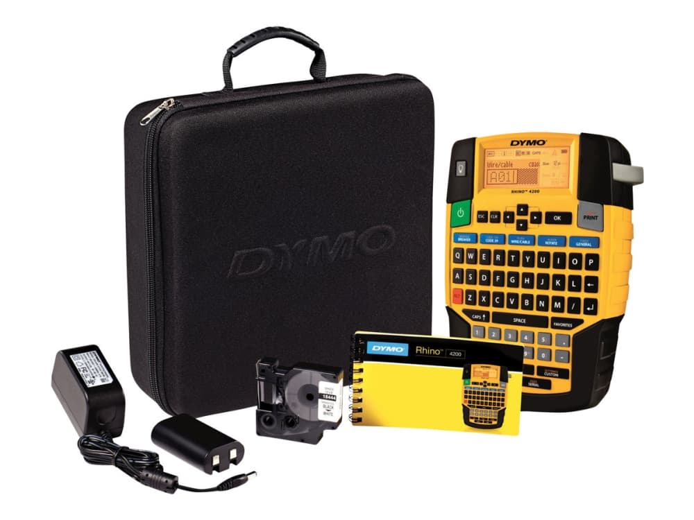 DYMO Rhino 4200, QWERTY, Lämpösiirto, Langaton, Musta, Keltainen