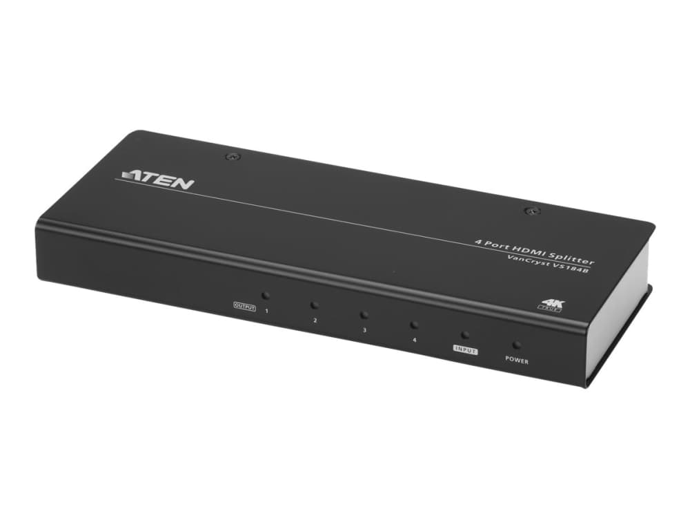 ATEN VS184B-AT-G, HDMI, 4x HDMI, 4096 x 2160 pikseliä, Musta, Metalli, 4K Ultra HD