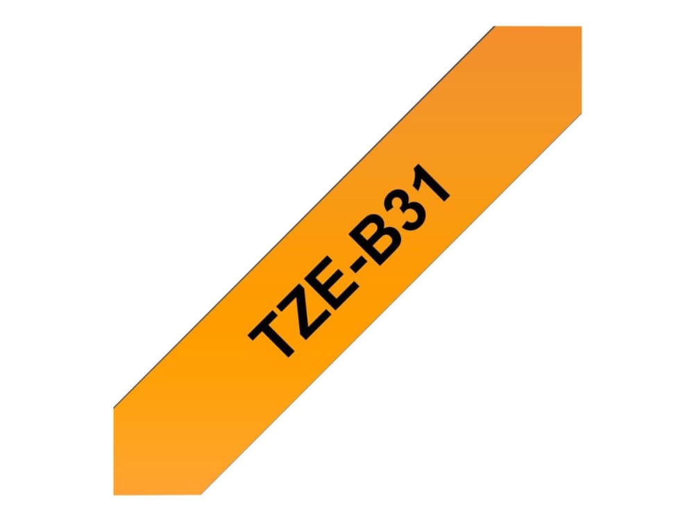 Brother TZe-B31, Musta hohtavalla oranssilla, TZe, Harmaa, Lämpösiirto, Brother, PT-1280HK, PT-1280SN, PT-1280KT, PT-D200HK, PT-1100SN, PT-1100KT, PT-2100VP, PT-2730, PT-7600,...