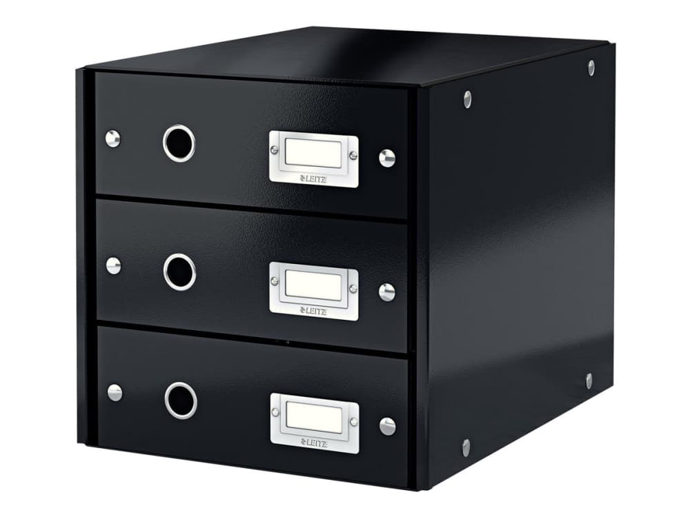Leitz Click & Store WOW vetolaatikosto (3 ltk), 81 % kierrätyskartonki, Musta, Kartonki, 286 mm, 358 mm, 282 mm, 2,21 kg