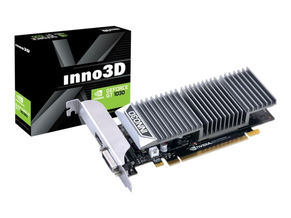 Inno3D N1030-1SDV-E5BL, GeForce GT 1030, 2 GB, GDDR5, 64 bittiä, 4096 x 2160 pikseliä, PCI Express 3.0