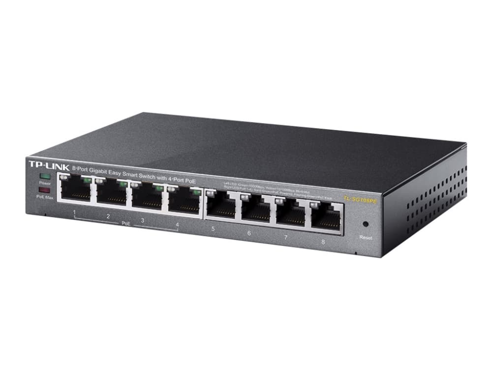 TP-Link TL-SG108PE, Hallittu, L2, Gigabit Ethernet (10/100/1000), Power over Ethernet -tuki