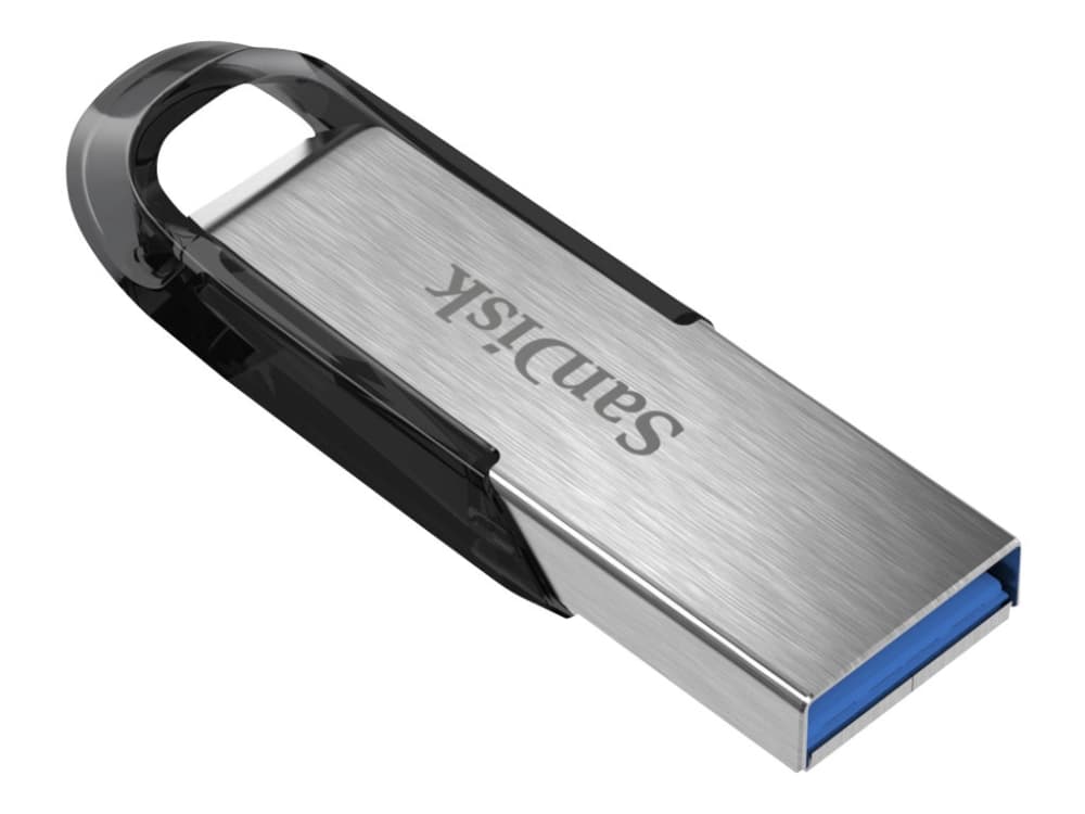 SanDisk ULTRA FLAIR, 128 GB, USB A-tyyppi, 3.2 Gen 1 (3.1 Gen 1), 150 MB/s, Ilman suojusta, Musta, Hopea