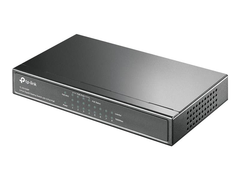 TP-Link TL-SG1008P - Kytkin - valvomaton - 4 x 10/100/1000 (PoE) + 4 x 10/100/1000 - pöytätietokone - PoE