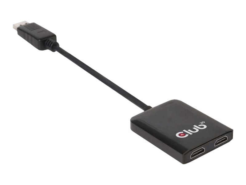 CLUB3D Multi Stream Transport Hub DisplayPort 1.2 to HDMI Dual Monitor, HDMI, 2x HDMI, DisplayPort 1.2, 3840 x 2160 pikseliä, Musta, 0,2 m