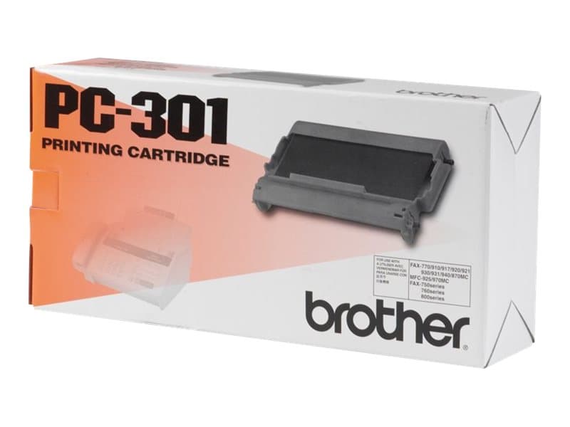 Brother PC-301, Faksin patruuna + nauha, 235 sivua, musta, FAX-910, FAX-917, FAX-920, FAX-930, FAX-940, Lämpösiirto, 1 kpl