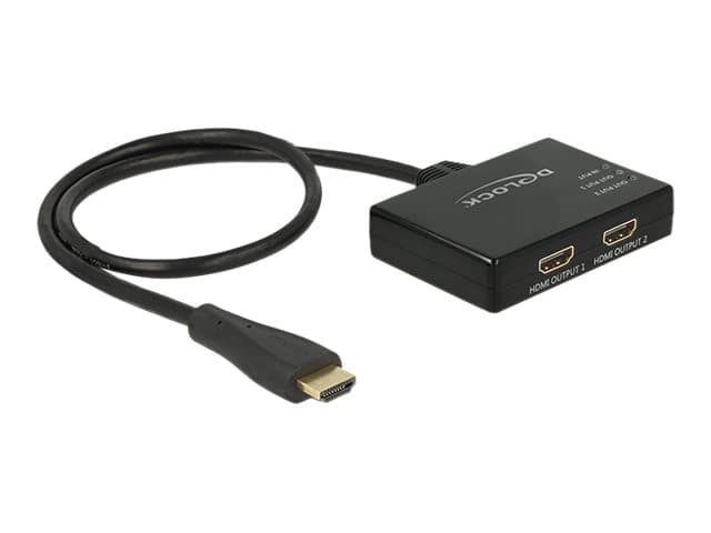 Delock HDMI Splitter - Video-/audiosplitteri - 2 x HDMI - pöytätietokoneet