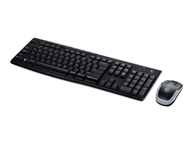 Logitech Wireless Combo MK270, Täysikokoinen (100 %), USB, AZERTY, Musta, Sisältää hiiren