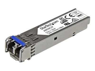 StarTech.com HPE J4859C Yhteensopiva SFP-moduuli, 1000BASE-LX, 1GbE Single Mode (SMF)/Multi Mode MMF valokuitutransceiver, LC-liitin, 10km, 1310nm, DDM, HPE 1400, 1700, 1820, Mini GBIC - Elinikäinen takuu (J4859CST) - SFP (mini-GBIC) transceiver moduuli (svarende til: HP J4859C) - GigE - 1000Base-LX - LC - op til 10 km - 1310 nm - HPE 1700:lle, 2610:lle, 93XX:lle, kytkimille XL 10/100/1000 HPE Aruba 2530, 2930F 24, 2930F 48, 5406