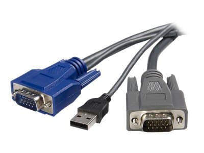 StarTech.com 6 ft Ultra-Thin USB VGA 2-in-1 KVM-kaapeli (SVUSBVGA6) - Kabel til tastatur / video / mus (KVM) - USB, HD-15 (VGA) (han) til HD-15 (VGA) (han) - 1,8 m - lajittelu - P/N: SV1631DUSBU, SV1631DUSBUK, SV431DUSBU, SV831DUSBAU, SV831DUSBU, SV831DUSBUK, SV831DUSBUK varten